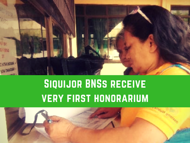 Siquijor BNSs receive very first honorarium
